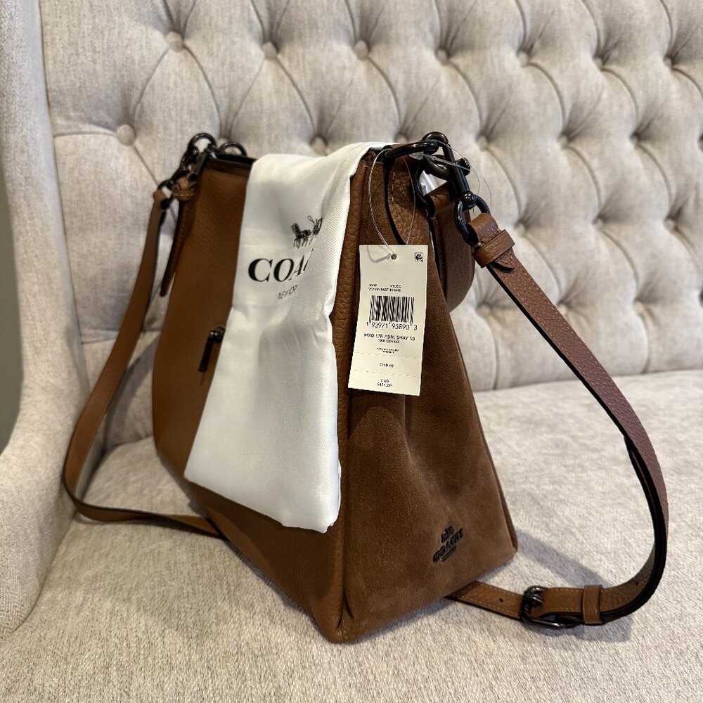 Coach Mixed Pebble Leather Shay Shoulder Bag | Vintage Khaki | NWT